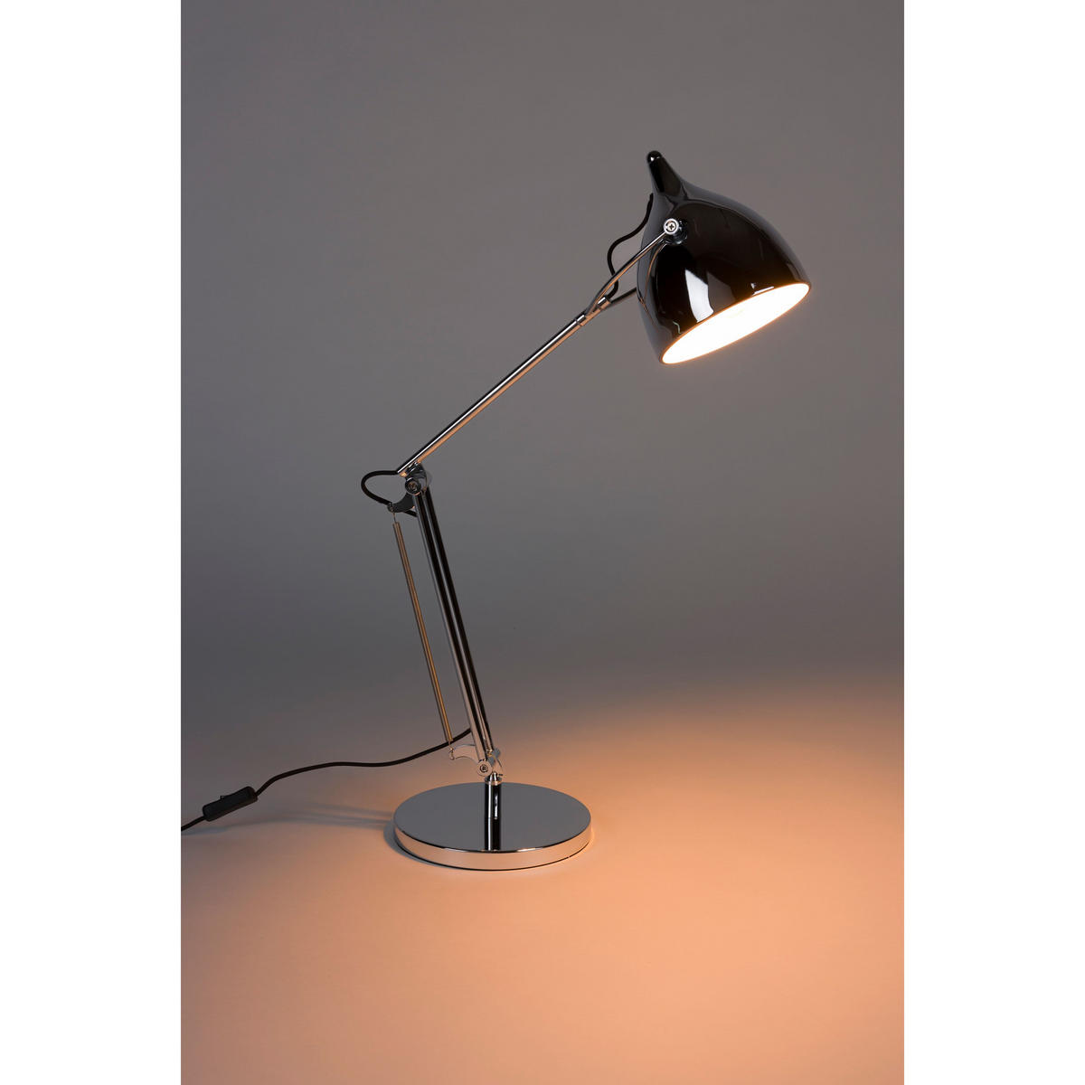 SCHREIBTISCHLAMPE Reader Chrom - Silberfarben, Metall (66/22/37cm) - Zuiver