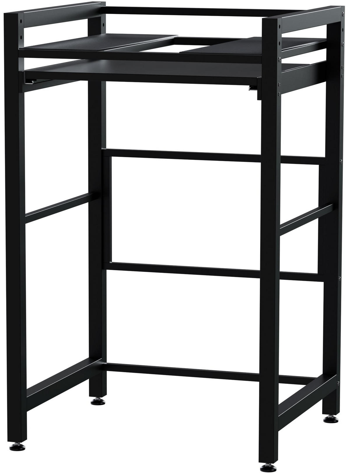 WASCHMASCHINENREGAL Uwe Ausziehboden 60x60x180cm Metall Schwarz Waschmaschinenuntergestell - Schwarz, Metall (60/180/60cm) - DELUKE