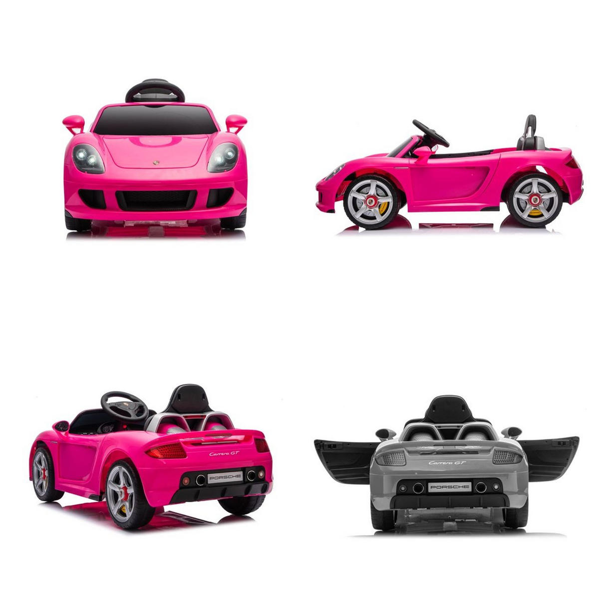 KINDER ELEKTROAUTO Porsche Carrera GT rosa Fernbedienung, Bluetooth, 2 Motoren, EVA-Reifen, Ledersitz, lizenziert - Rosa, Kunststoff (109/59/45cm) - Chipolino