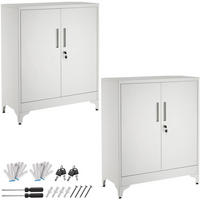 AKTENSCHRANK Blake, Kippschutz, höhenverstellbare Füße, grau - Grau, Metall (80/100/40cm) - tectake