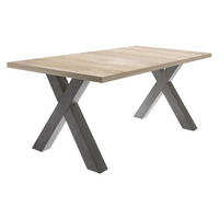 ESSTISCH ausziehbar Eike 3 140 x 90 x 75 Esszimmertisch Graphit/Eiche Sägerau - Sonoma Eiche, Holz (140/90/75cm) - 58aufmkessel