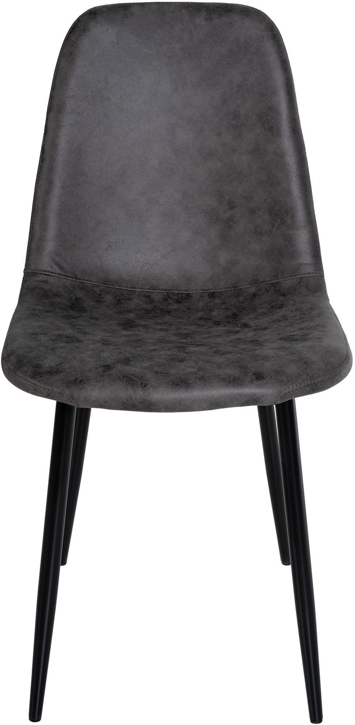 ESSZIMMERSTÜHLE 4er-Set MOVI Dunkelgrau Kunstleder Metall 88x44x51 cm - Dunkelgrau, Metall (44/88/51cm) - DELUKE