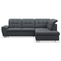 ECKSOFA Jamaal Dunkelgrau rechtsseitig - Dunkelgrau/Schwarz, Textil (258/212cm) - Selsey