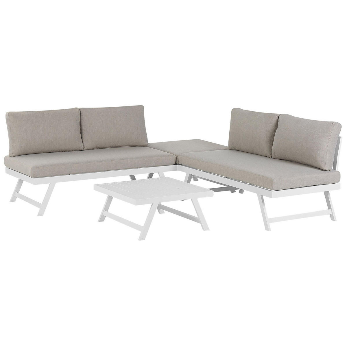 OUTDOOR-KISSENBEZUG Set Taupe Coccorino - Grau, Textil (130/65cm) - Beliani