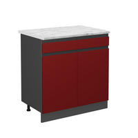 SCHUBLADENSCHRANK R-Line Rot 80 cm AP Marmor - Anthrazit/Rot, Holzwerkstoff (80/81.6/60cm) - Vicco