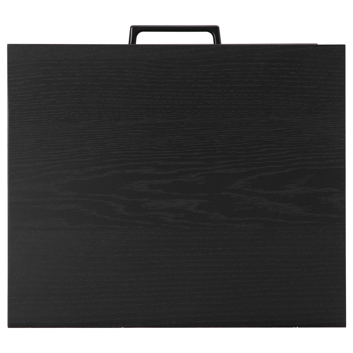 NACHTKOMMODE - Holzwerkstoff / Metall - Schwarz, Holzwerkstoff/Metall (48/55/40cm) - home24