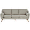3-SITZER-SOFA beige Lokka - Beige/Dunkelbraun, Textil (204/85/83cm) - Beliani