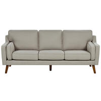 3-SITZER-SOFA beige Lokka - Beige/Dunkelbraun, Textil (204/85/83cm) - Beliani