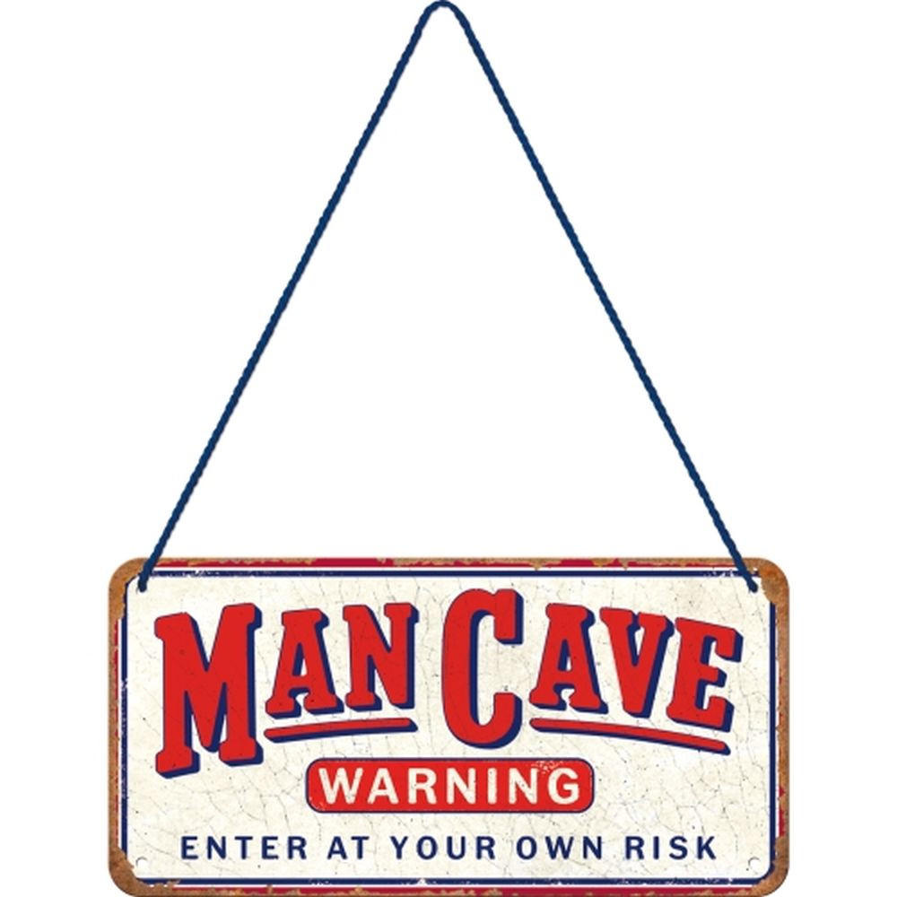 HÄNGESCHILD 10/20 cm Man Cave Warning - Multicolor, Metall (20/10/0.2cm) - Nostalgic-Art