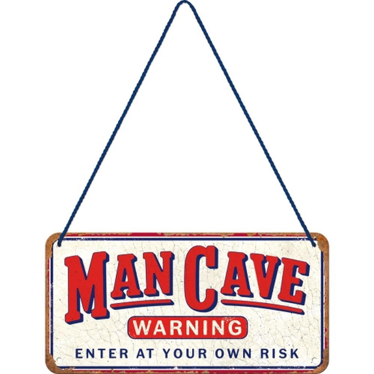 HÄNGESCHILD 10/20 cm Man Cave Warning - Multicolor, Metall (20/10/0.2cm) - Nostalgic-Art