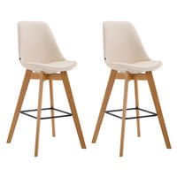 BARHOCKER 2er Set Meta Kunstleder natura creme - Creme, Kunststoff (48/112/56cm) - TPFLiving