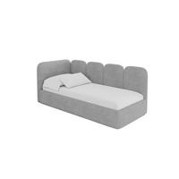 EINZELLBETT Jugendbett mit Bettkasten und Matratze H3/H4, Rechts - VELY 80x200 Grau - Silberfarben, Holzwerkstoff/Textil (80/200cm) - ALTDECOR