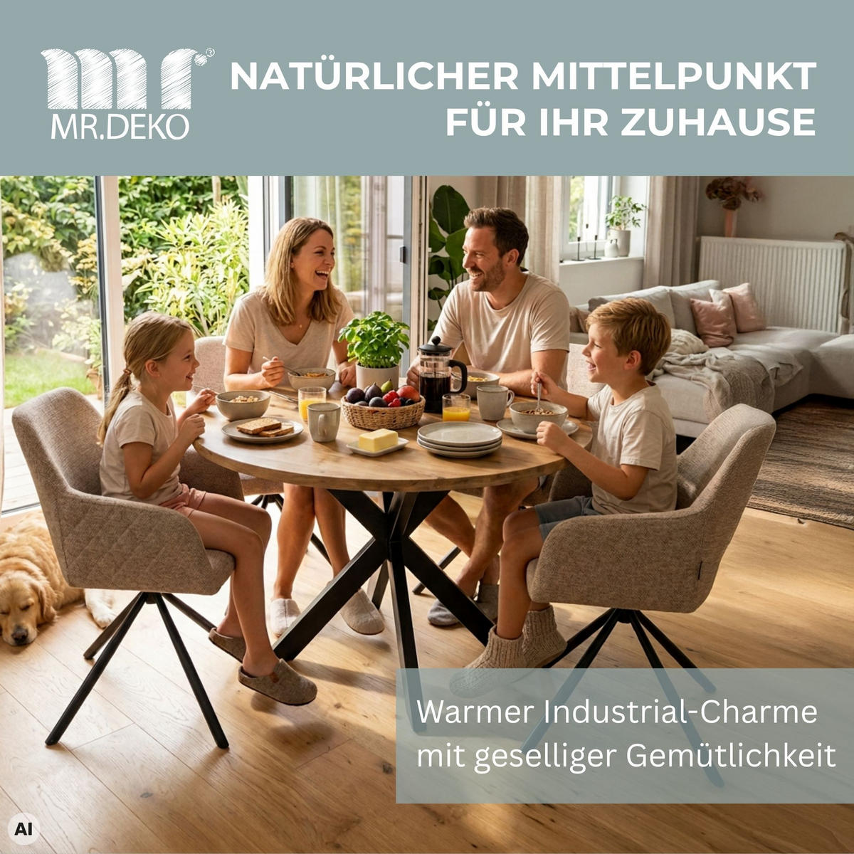 ESSTISCH rund Avola 110 cm - Naturfarben, Holz (110/110/76cm) - Mr. Deko