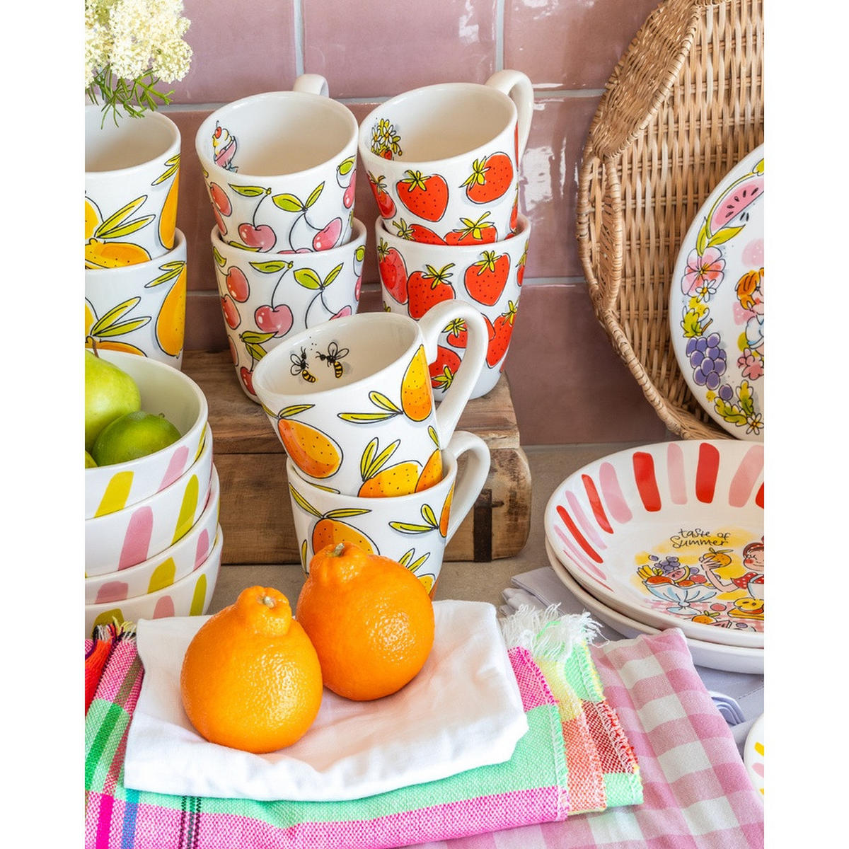 BECHER Taste Of Summer Orange in Bunt - 350 ml - Multicolor, Keramik (0.35L) - Blond Amsterdam