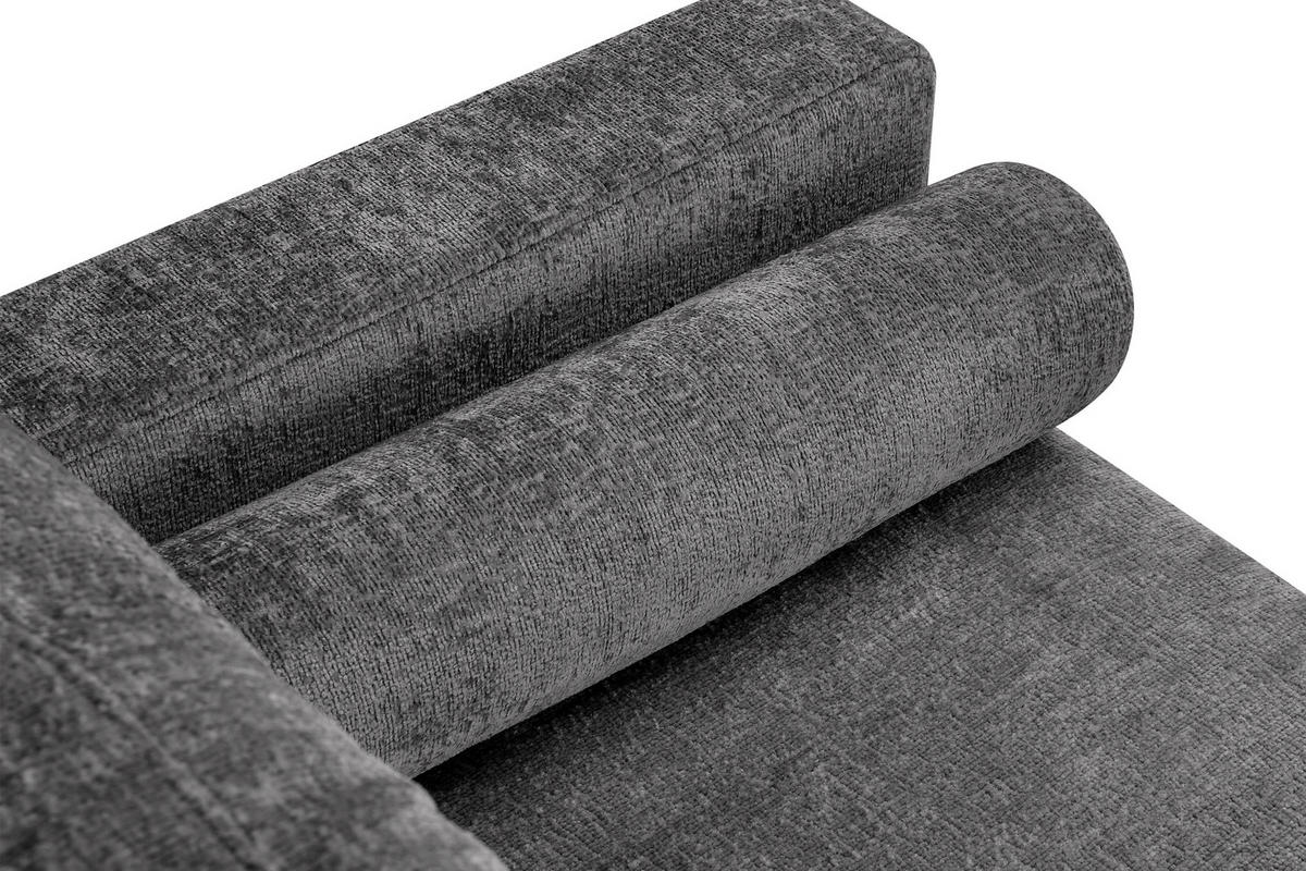 3-SITZER-SCHLAFSOFA ERISO mit weiche Sitzfläche und hohe Rückenlehne, Chenille-Stoff, Stahlfarbe - Braun/Grau, Textil (220/80/100cm) - KONSIMO®