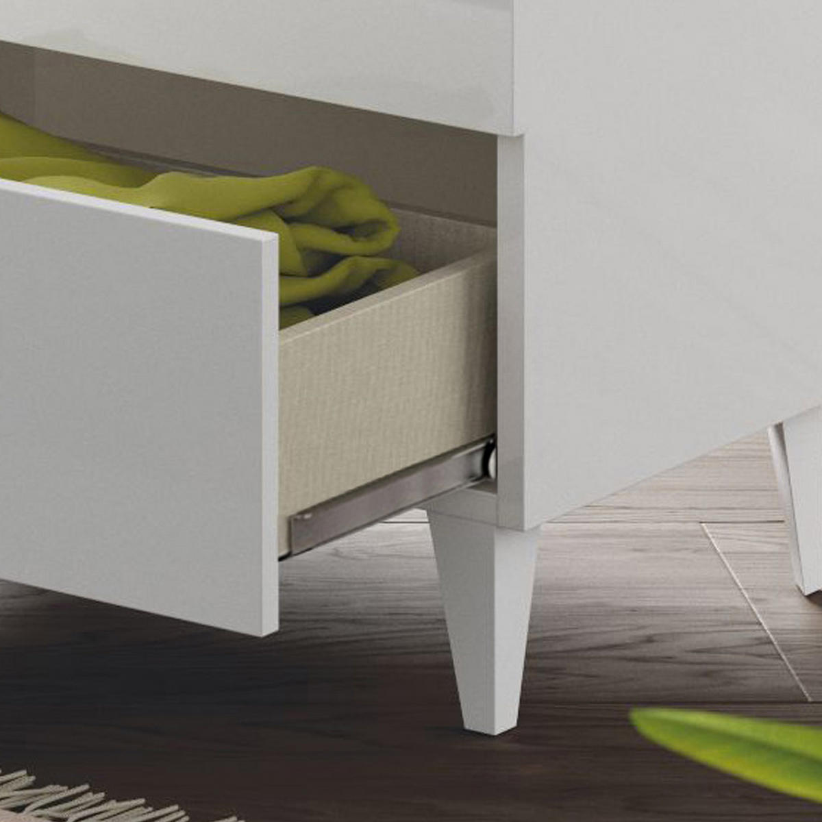 KOMMODE 80/80/40 Vera Weiß Hochglanz - Weiß, Holzwerkstoff (80/80/40cm)
