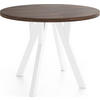 ESSTISCH Avero White runder ausziehbarer, Eiche Sonoma dunkelbraun 100-140/100/77 cm - Eichefarben/Weiß, Holz/Holzwerkstoff (100/100/77cm) - WFL GROUP