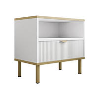 NACHTTISCH Werkoz 1S - Goldfarben/Weiß, Holzwerkstoff/Metall (50/46/30cm) - MIRJAN24