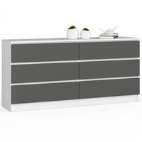 KOMMODE Weiß, Graphit Grau 77/160/40 - Weiß, Holzwerkstoff (160/77/40cm) - RAUMHIRSCH FURNITURE