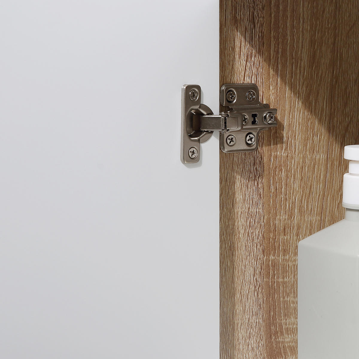 MIDISCHRANK DE-12519 32,6/30/90 cm mit 1 Schublade und 1 Tür Weiß / Naturholz - Weiß, Holzwerkstoff (30/90/32.6cm) - ComfortXL