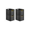 EUROBOX 4x NextGen Color 32x30x40 cm 30 Liter Griffe gelb offen, Schwarz - Gelb/Schwarz, Kunststoff (30/32/40cm) - PROREGAL