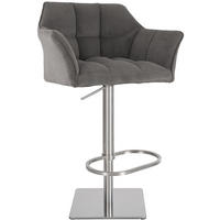 BARHOCKER Cord Taupe - Taupe/Edelstahlfarben, Textil/Metall (64/88/45cm) - CLP