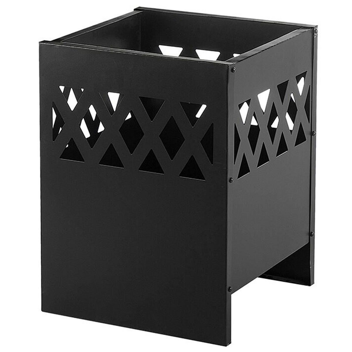 FEUERSTELLE Stah schwarz quadratisch Shiga - Schwarz, Metall (40/53/40cm)