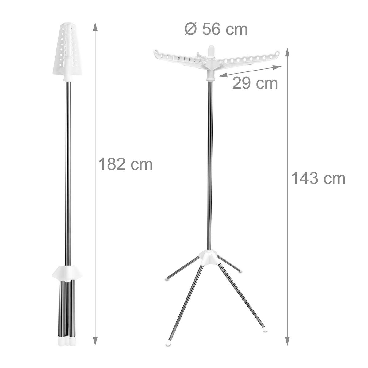 SUŠIAK na bielizeň - viacfarebná, kov/plast (56/143/56cm) - Relaxdays