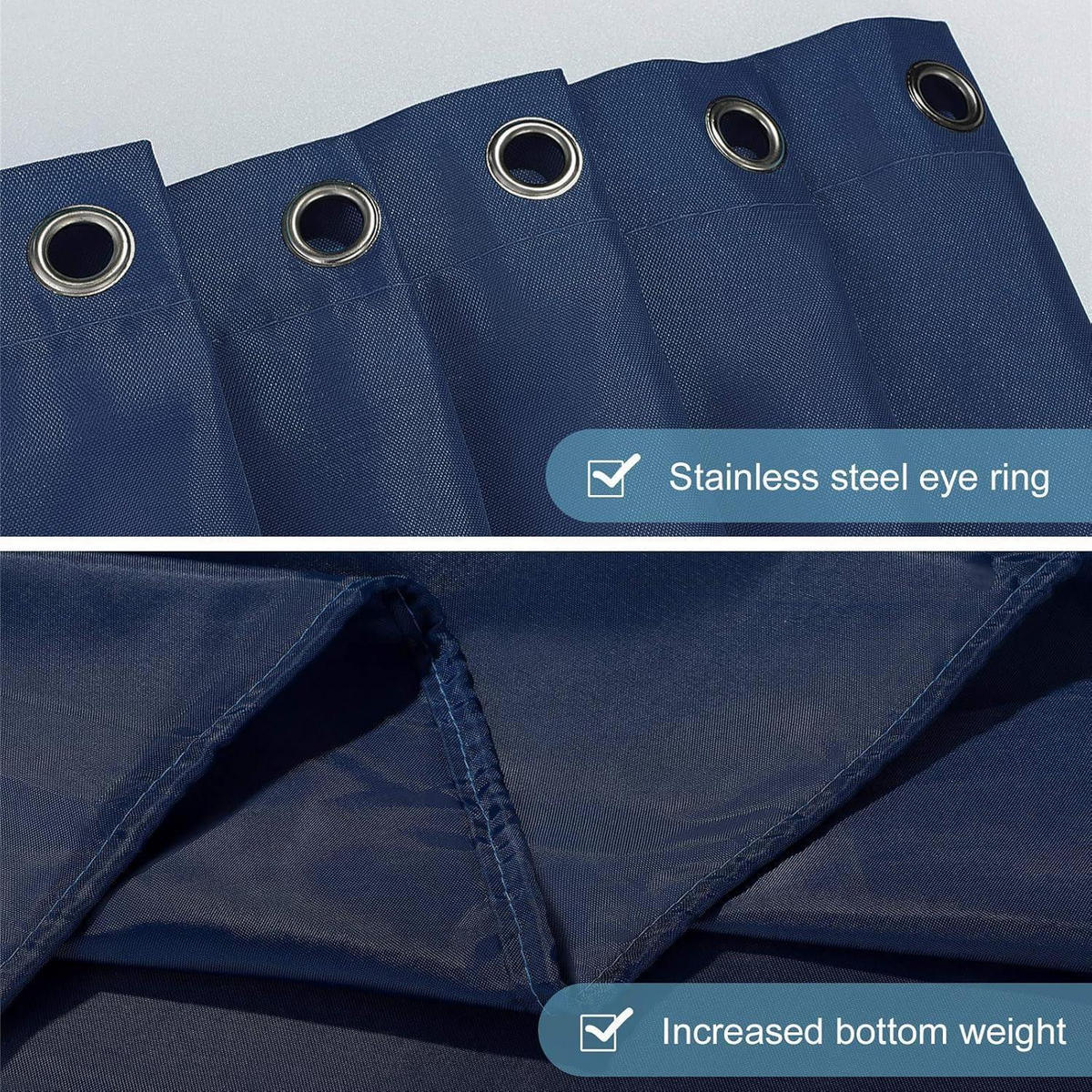 DUSCHVORHANG Dunkelblau 200 x 240 cm - Dunkelblau, Textil (200/240cm)