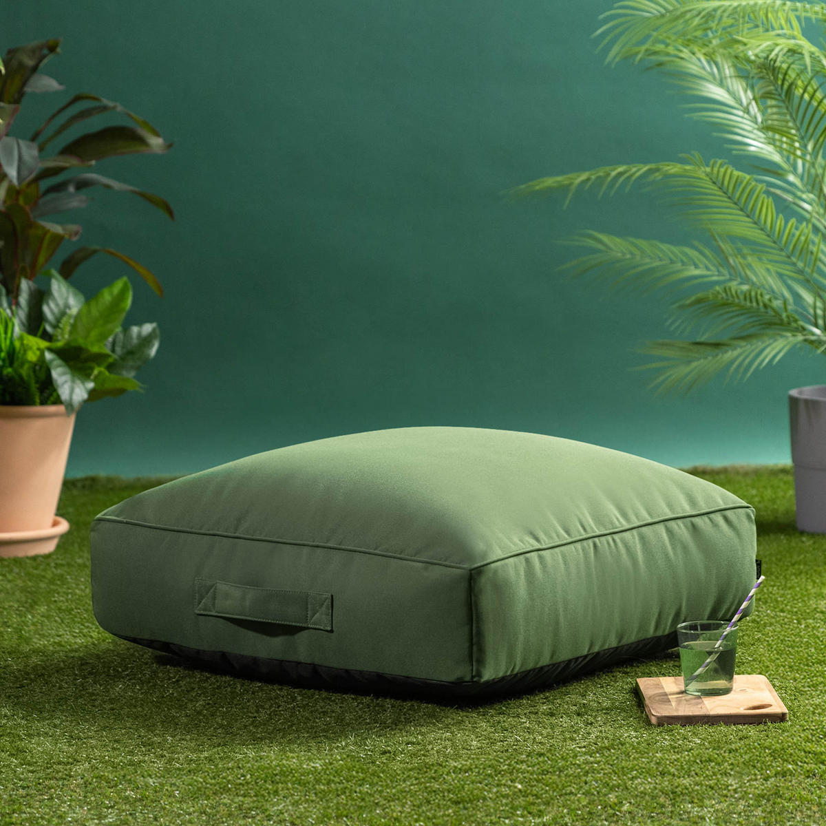 BODENKISSEN mit Sitzsackfüllung Solus - Grün, Textil (72/22/72cm) - icon