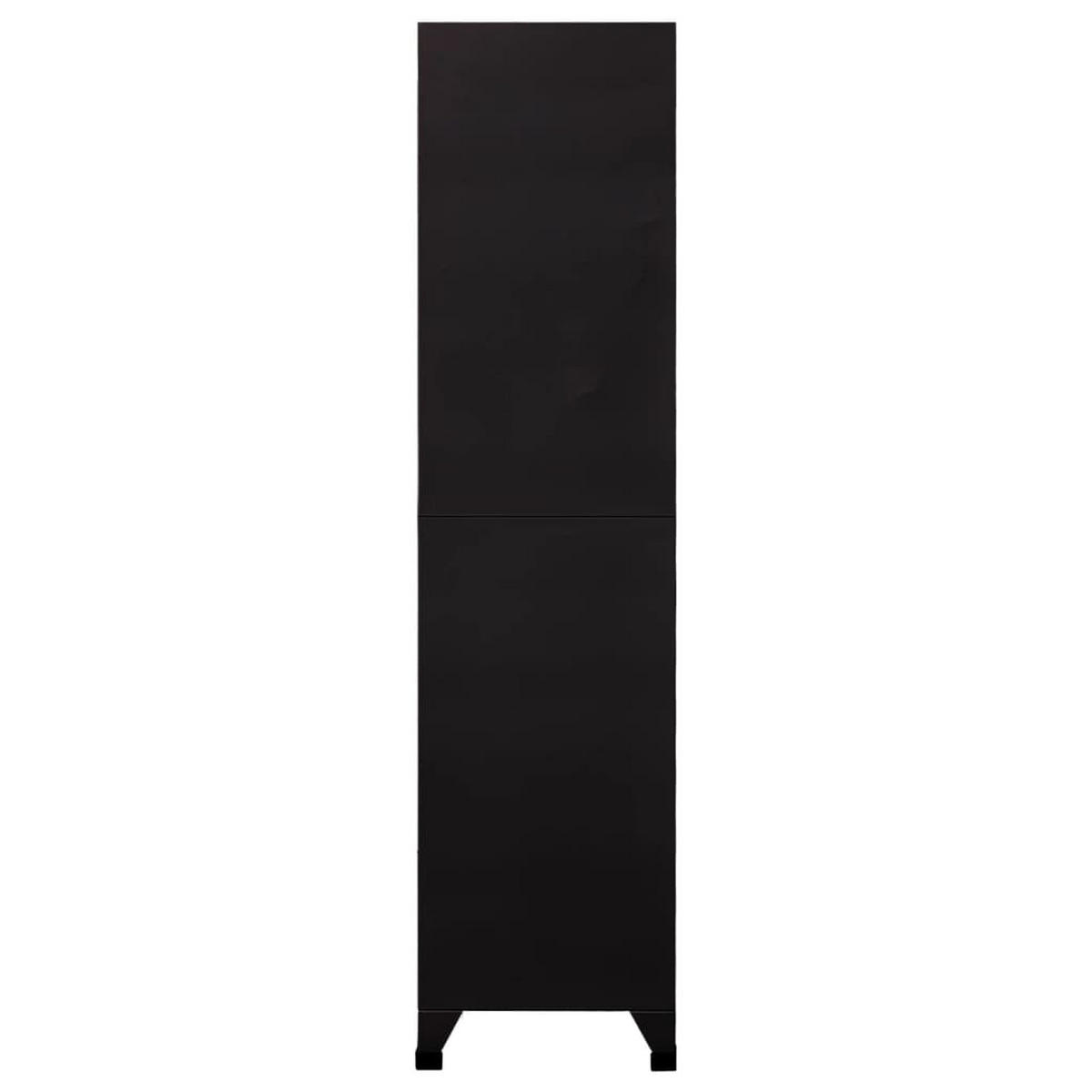 SCHLIESSFACHSCHRANK mit 9 Schließfächern, 90/45/180 cm, aus Stahl, in Schwarz - Schwarz, Metall (90/180/45cm) - vidaXL