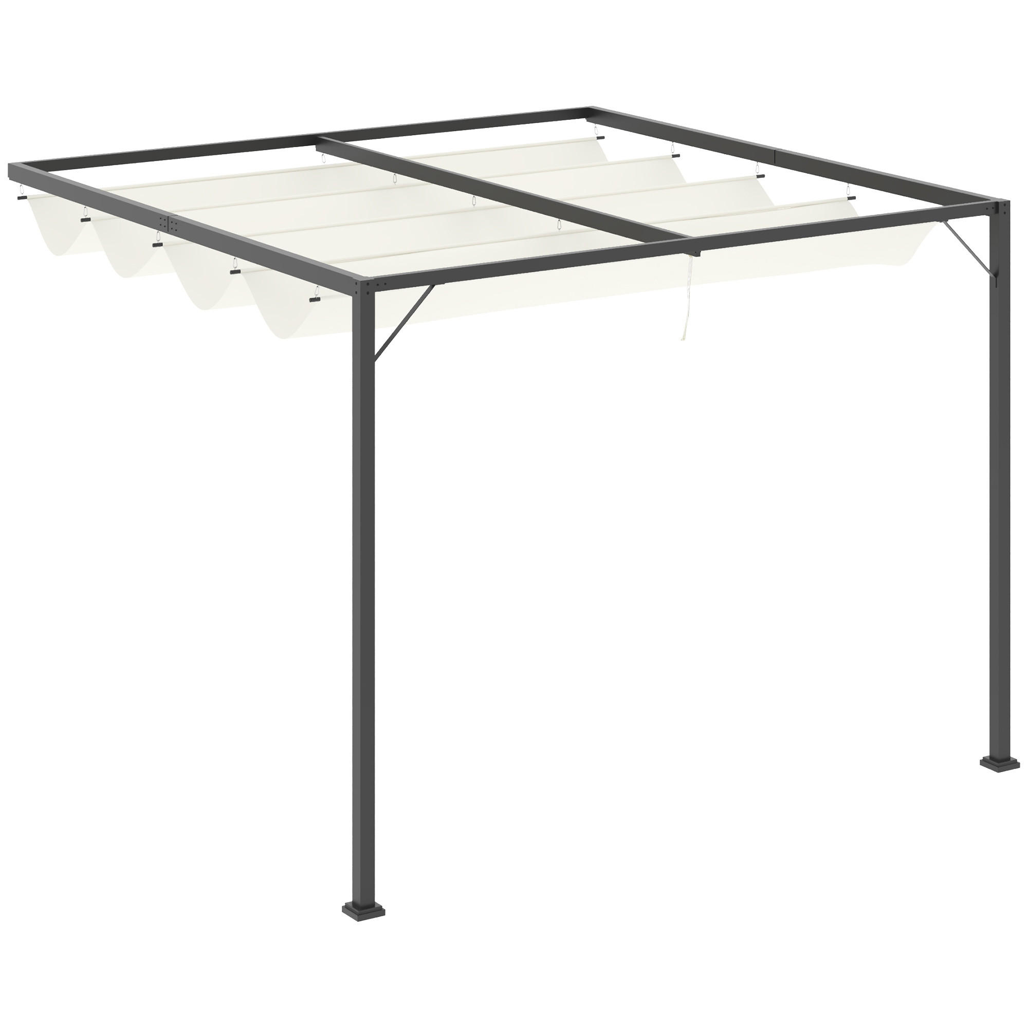 PERGOLA Pavillon Metall Polyester Crème - Creme, Kunststoff/Metall (300/230/300cm) - Outsunny