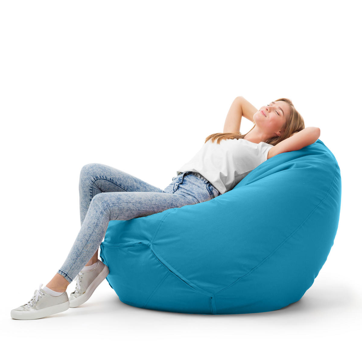 SITZSACK Classico L lichtblau - Hellblau, Kunststoff (90/90/90cm) - Bruni