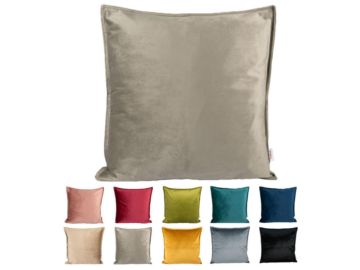 KISSENHÜLLE Samt&Sonders taupe 60/60 cm - Taupe, Textil (60/60cm) - beties Heimtextil