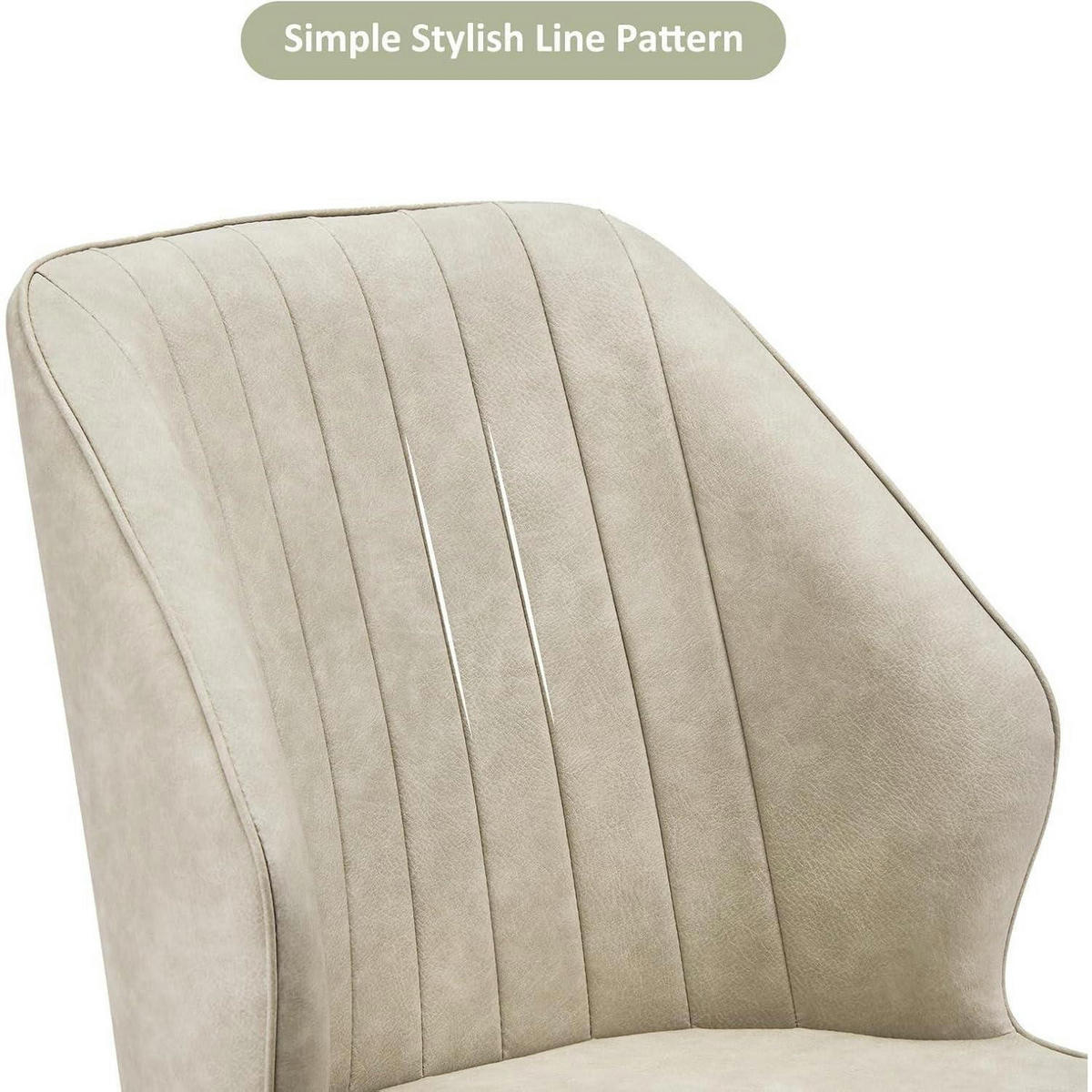 ESSZIMMERSTÜHLE 2er Set Kunstleder Creme Metallbeine - Creme, Kunststoff (46/83.5/45cm)