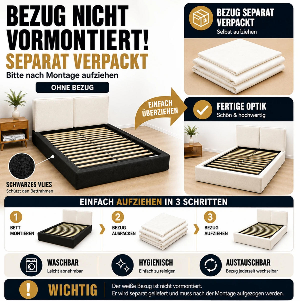 POLSTERBETT 180/200 cm Beige mit Hydraulik und Stauraum ohne Matratze - Beige, Textil (180/200cm) - MIVRAY