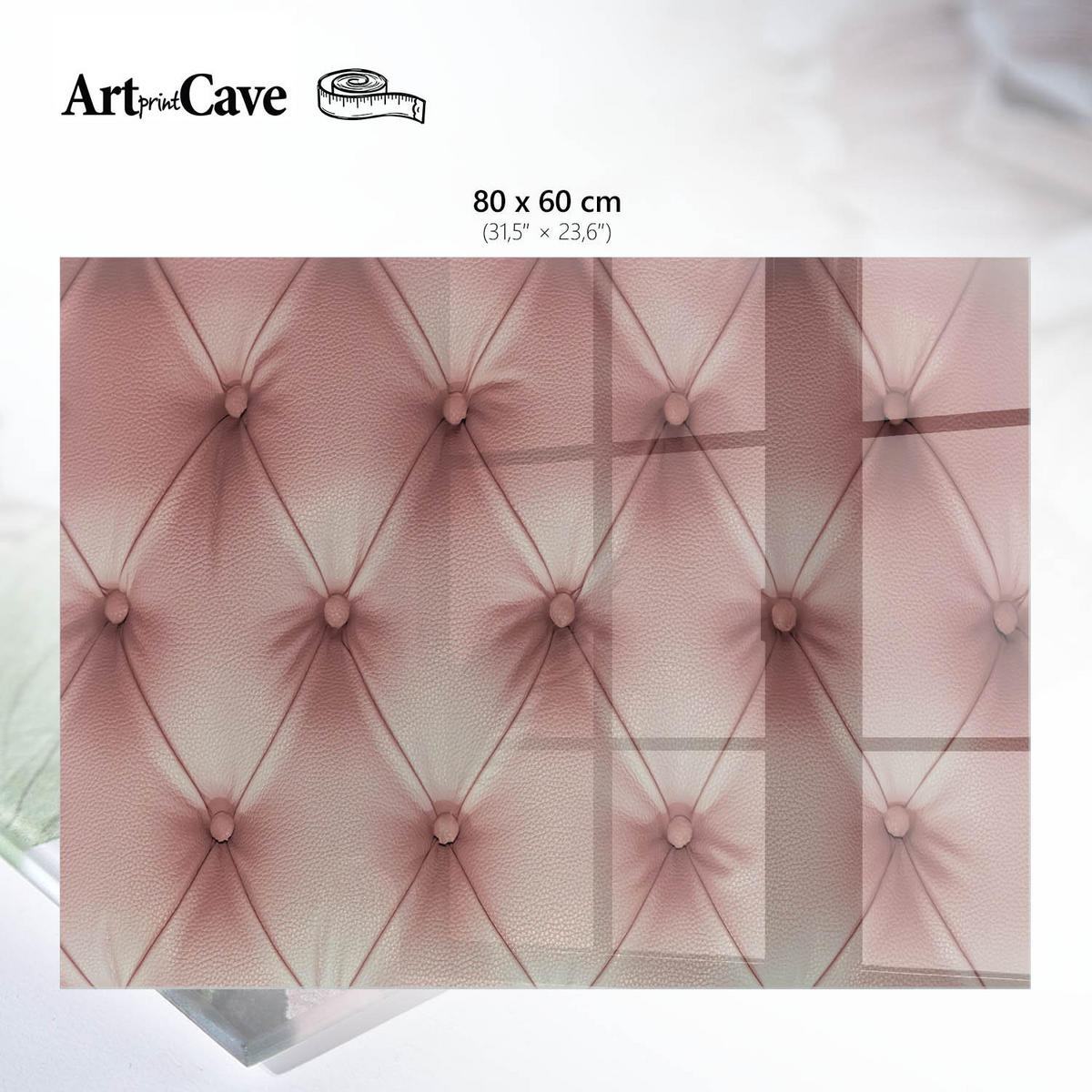 GLASPLATTE 80x60 cm – rosa Polsterung - Creme, Glas (0.4/80/60cm) - ArtPrintCave
