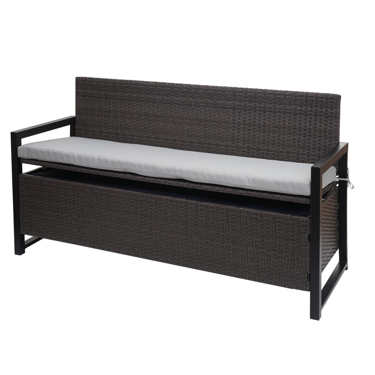 POLY-RATTAN 3ER SITZBANK Grau, Hellgrau - Hellgrau/Grau, Kunststoff (164/87/57cm) - MCW
