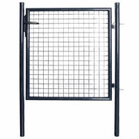 GARTENTOR mit Maschendraht, 100/100 cm, aus Stahl, Anthrazitgrau - Grau, Metall (100/150cm) - vidaXL