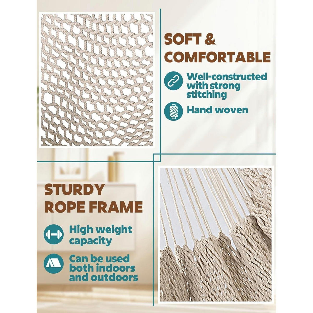 HÄNGESESSEL Baumwolle Weiß 240 x 80 cm - Weiß, Textil (80/1.5/240cm)