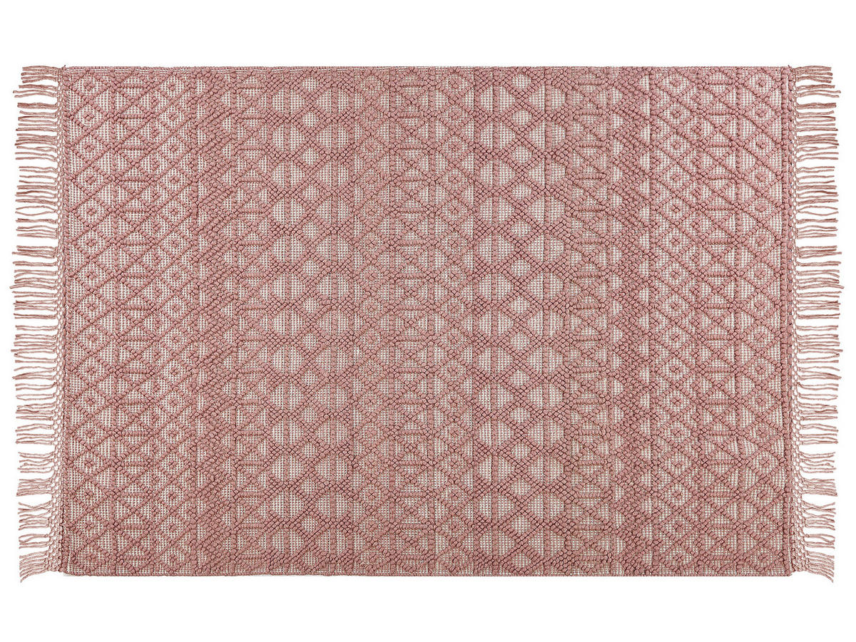 KURZFLOR-TEPPICH Alucra 230/160 cm - Pink, Textil (160/230cm) - Beliani