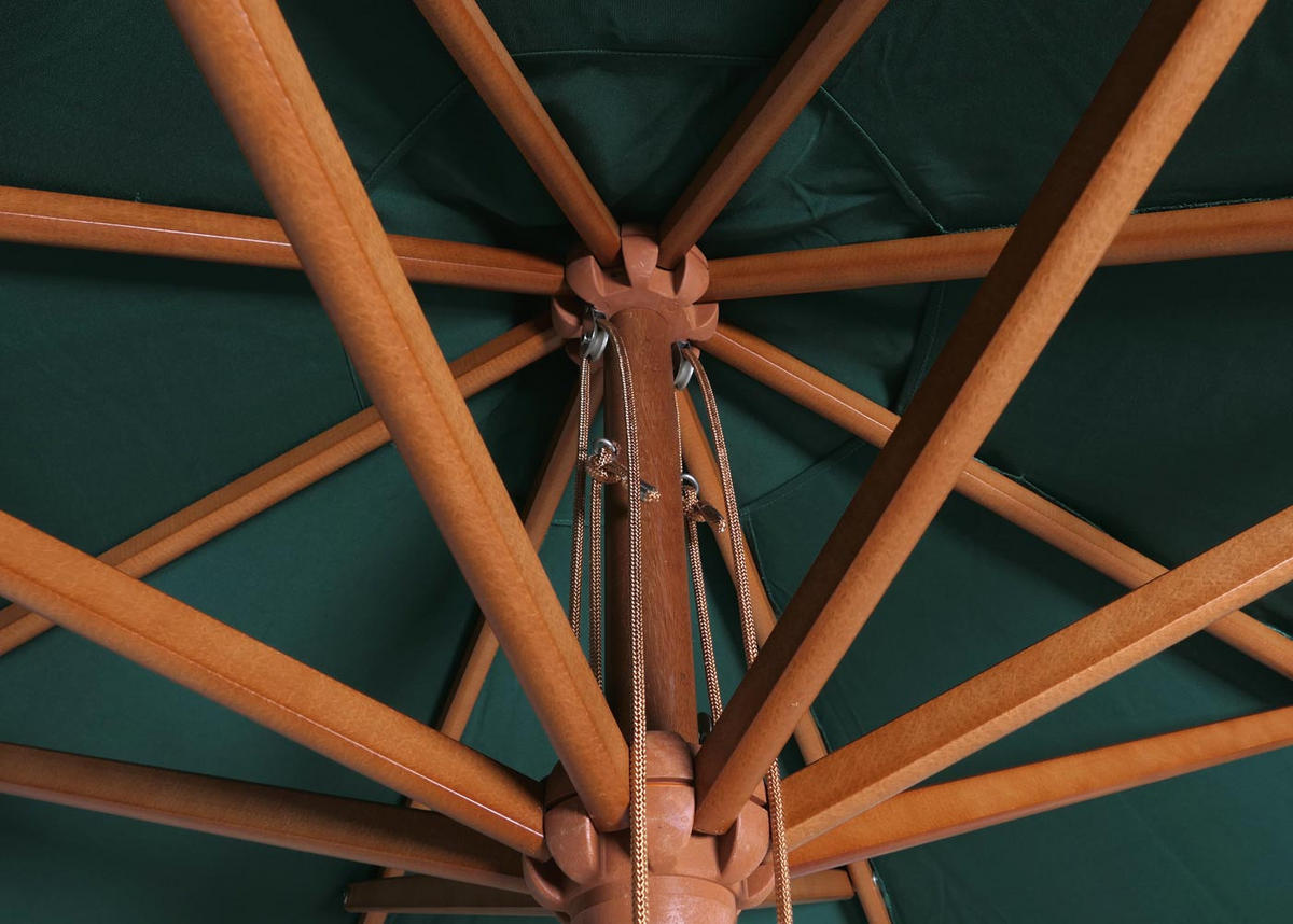 SONNENSCHIRM C57B Dunkelgrün - Dunkelgrün, Holz (300/300cm) - MCW
