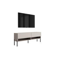TV-LOWBOARD 140 cm Kaschmir, gerade schwarze Beine, 140 × 32 × 52 cm - Beige, Holzwerkstoff (140/52/32cm) - 3XE LIVING
