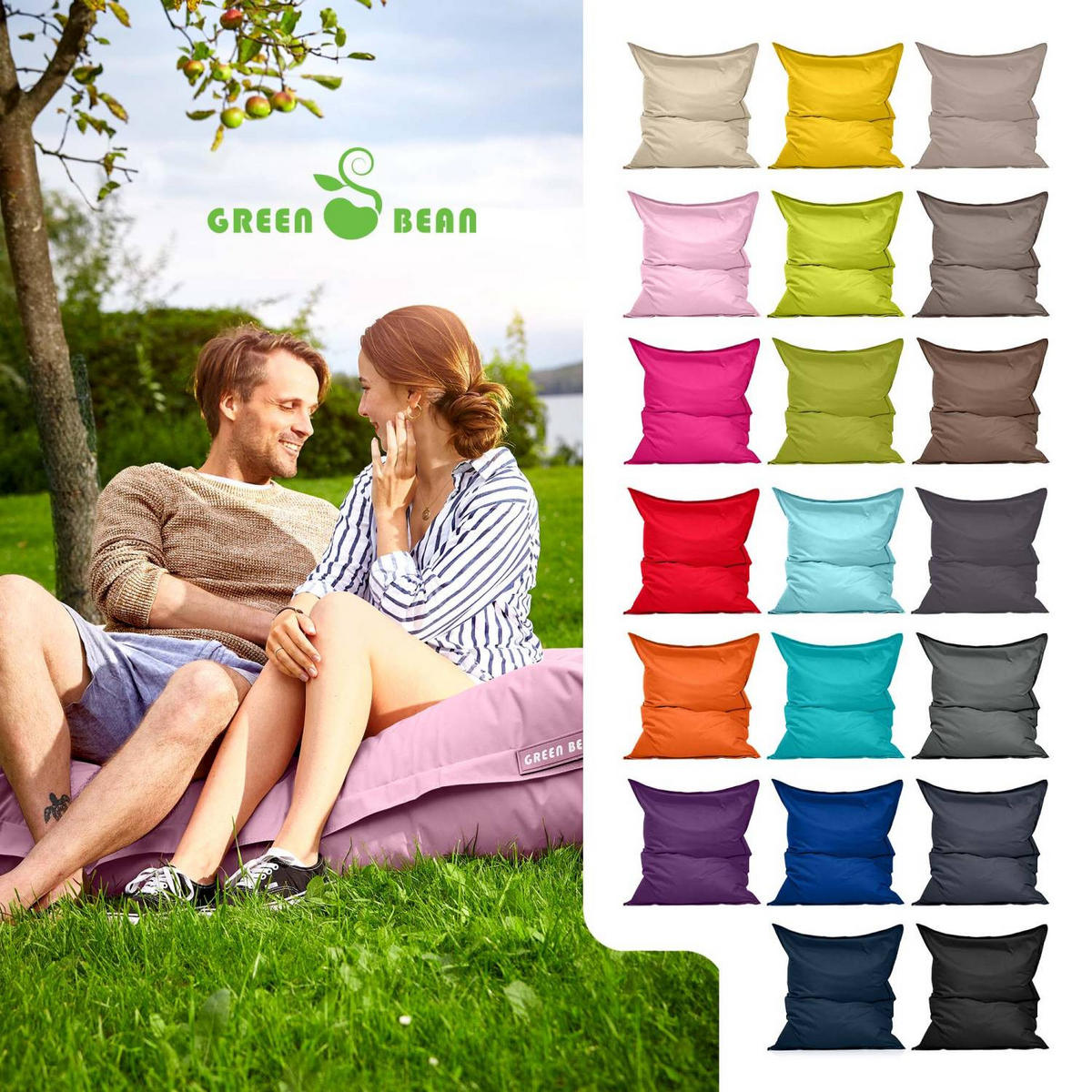 SITZSACK XXL "Square" 140x180cm - 380 L - Rosa, Textil (140/25/180cm) - Green Bean