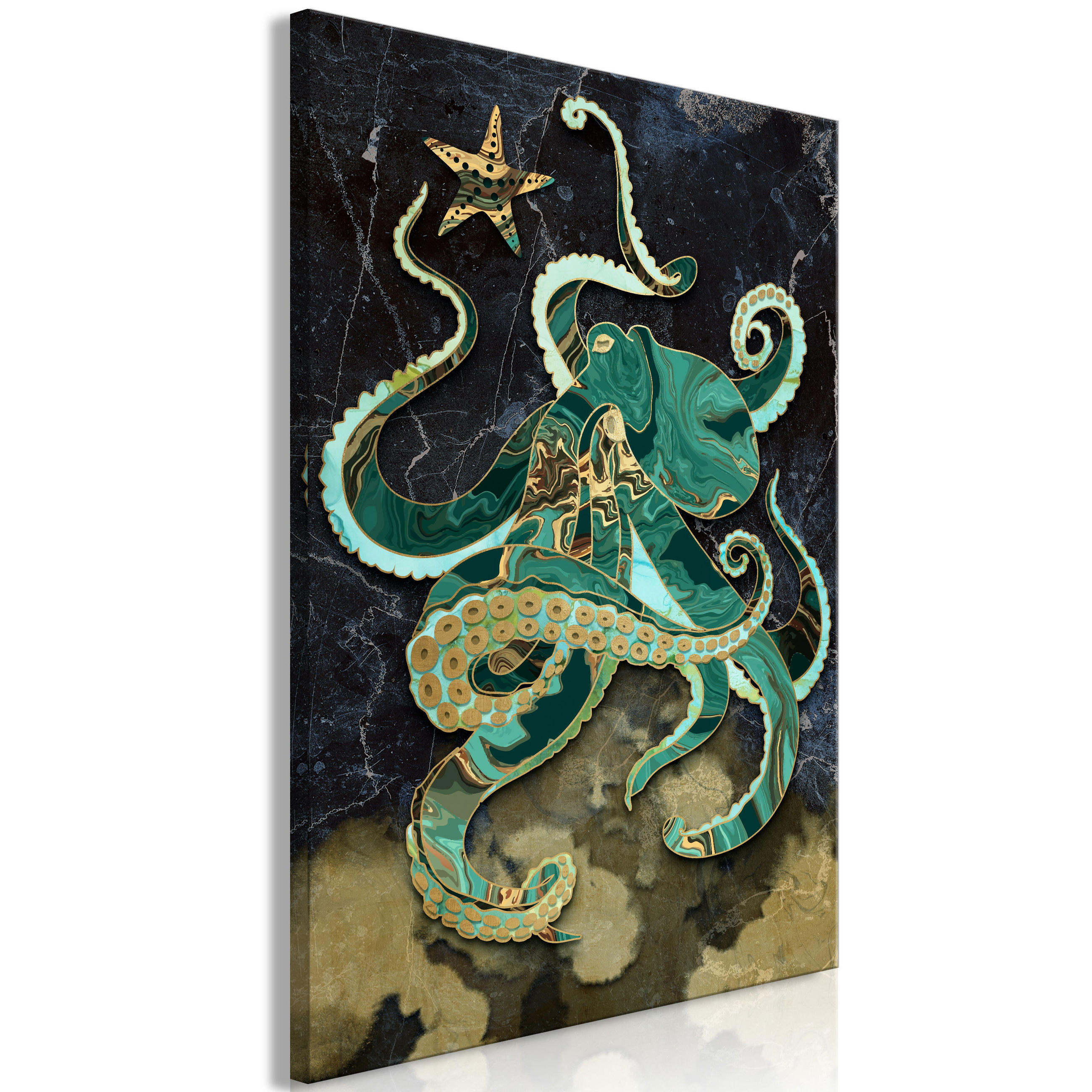 KUNSTDRUCK Grün 80/120 cm - Blau/Grün, Textil (80/120cm) - KUNSTLOFT