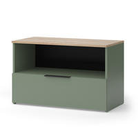 KOMMODE Wido Grün 80 x 50 cm mit 1 geschlossenem Fach - Grün/Sonoma Eiche, Holzwerkstoff (80/50/40cm) - Vicco