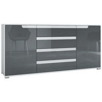 SIDEBOARD Sylt Grau Hochglanz / Weiß Hochglanz - Grau, Holzwerkstoff (166.5/75.5/35cm) - Vladon