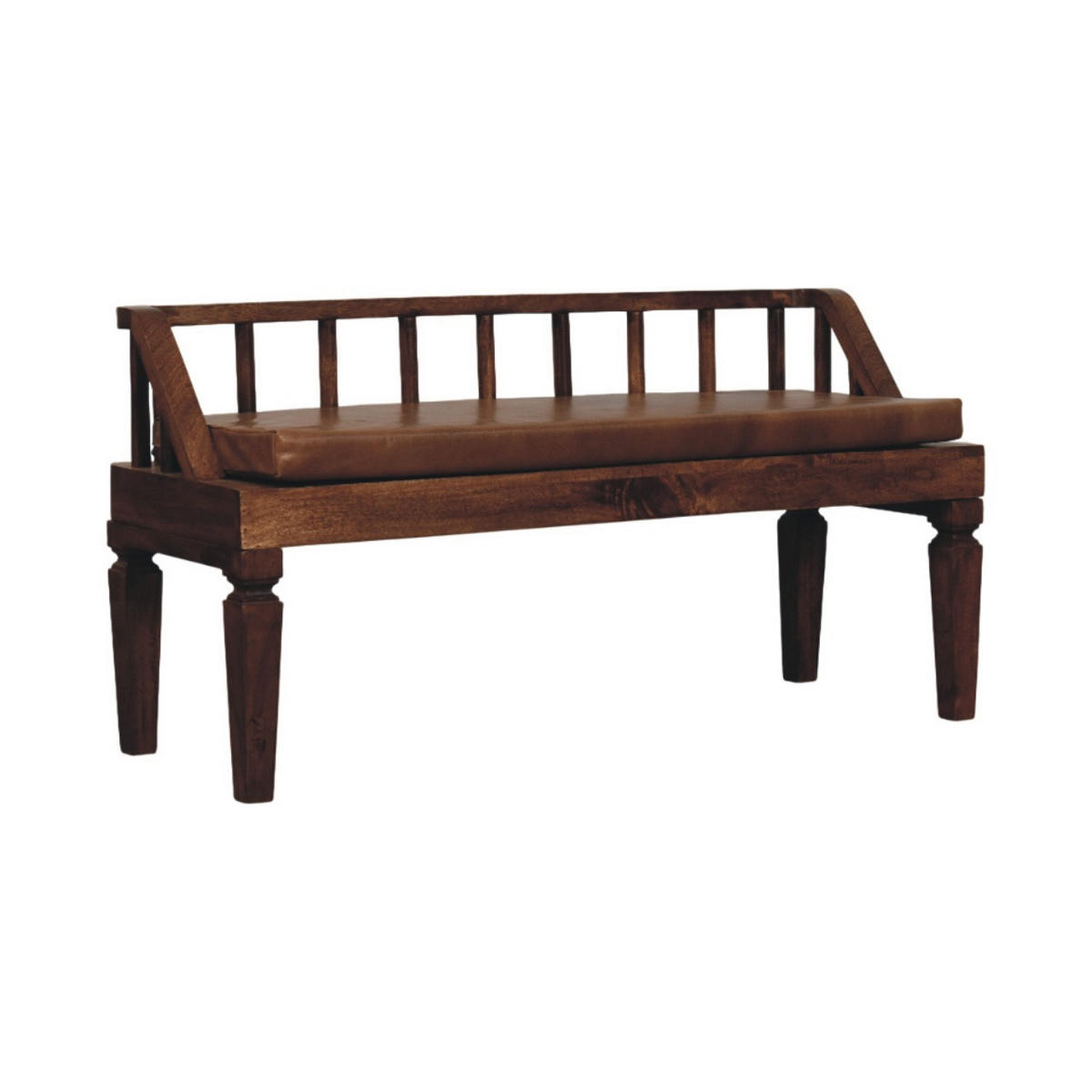 LAVICA s povrchovou úpravou Roasted Almond, kožené sedadlo, hnedá - hnedá, koža/drevo (110/57/40cm) - Artisan Furniture