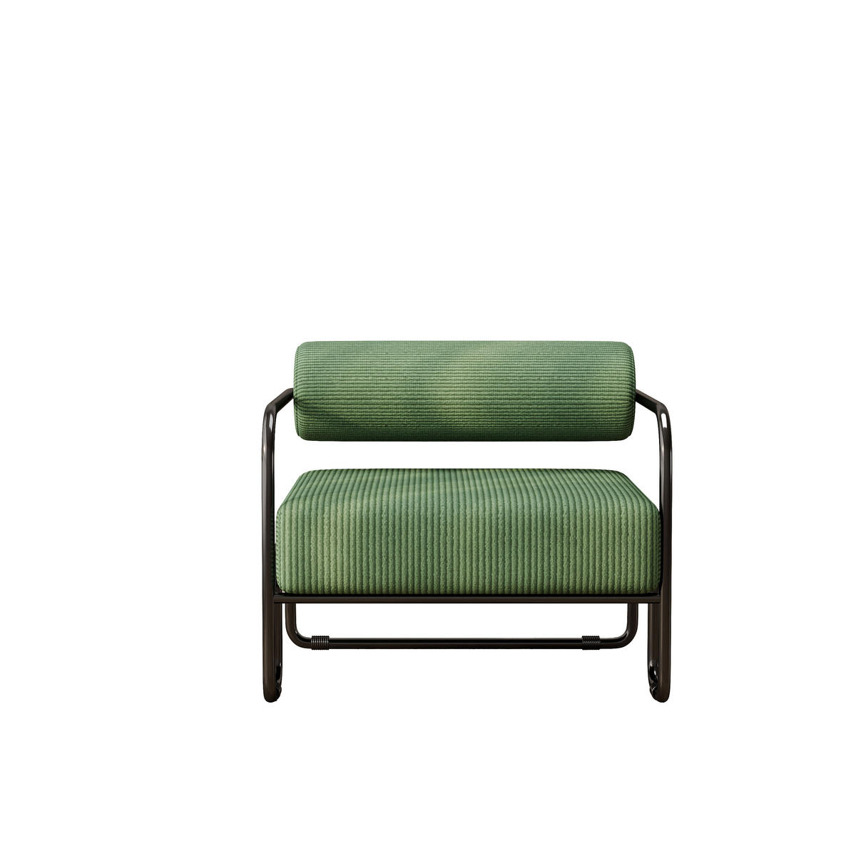 SESSEL Cord Grün mit Metallgestell - Grün, Textil/Metall (68.5/70.5/73cm) - WISHDOR