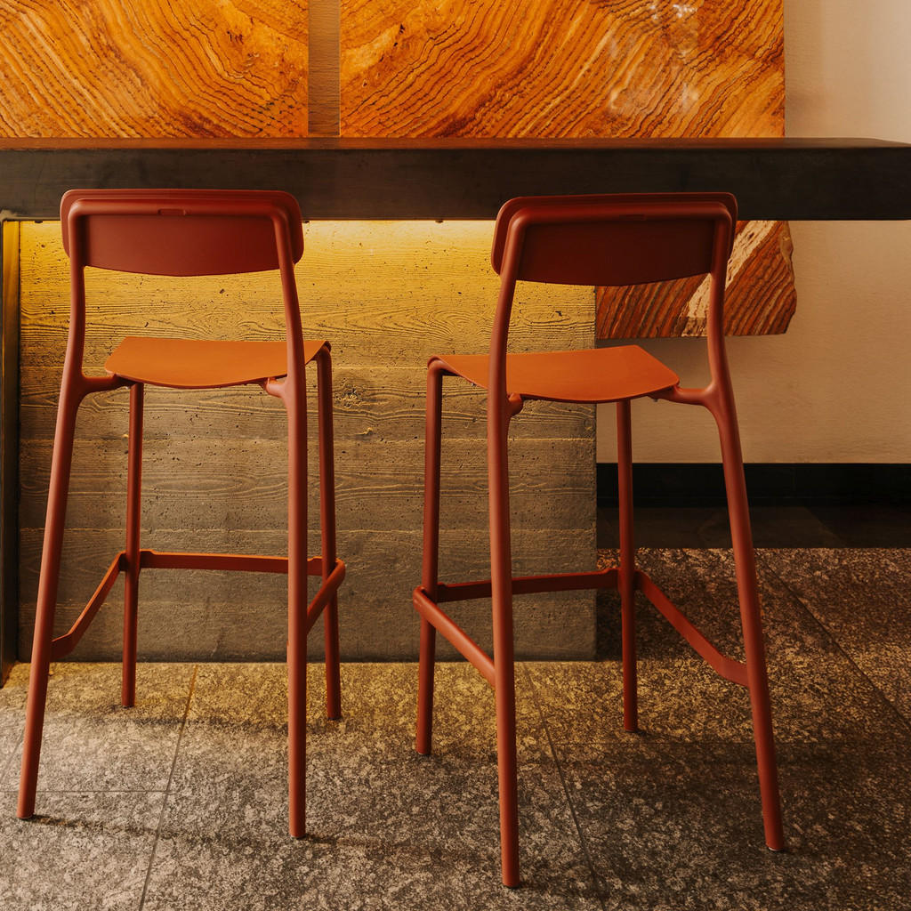 Thumbnail - Konsimo® Gartenhocker, Orange, Kunststoff, 52x107.5x54.5 cm, Gartenmöbel, Gartenstühle, Gartenstühle